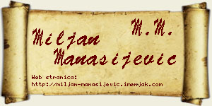 Miljan Manasijević vizit kartica